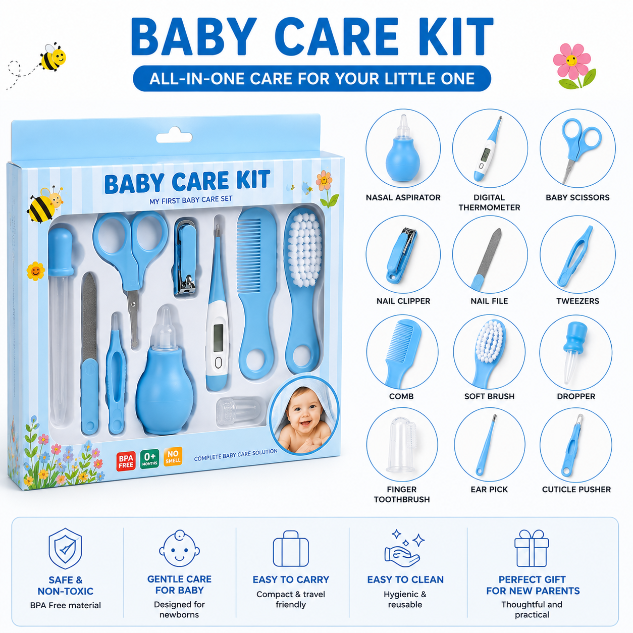 Baby Care Kit – Complete Newborn Grooming & Healthcare Set
